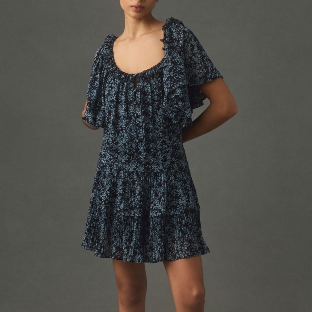 Stunning Anthropologie Floral blue Dress